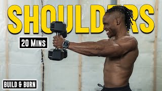 20 Mins Dumbbell ONLY Workout For 3D ShouldersDelts  Build amp Burn 17 [upl. by Rehposirhc375]