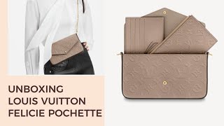 UNBOXING LOUIS VUITTON FÉLICIE POCHETTE PLUS MOD SHOTS [upl. by Nnylg]