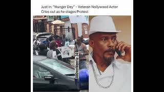 Hunger Dey”  Nollywood Actor Hanks Anuku Cries out as he stages Protest [upl. by Ahsinot22]