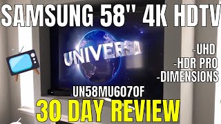 Samsung 58” 4K LED UHD  UN58MU6070  1 Month Review [upl. by Brandtr]