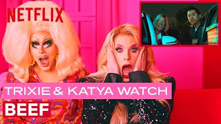 Drag Queens Trixie Mattel amp Katya React to BEEF  I Like To Watch  Netflix [upl. by Wyler]