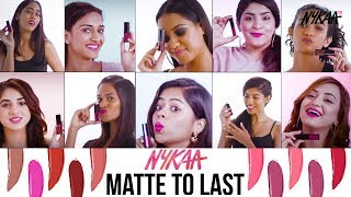 Matte To Last Liquid Lipstick Range  Swatch Out  Nykaa [upl. by Leonid]