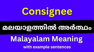 Consignee meaning in MalayalamConsignee മലയാളത്തിൽ അർത്ഥം [upl. by Lorelei615]