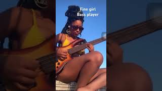 Female Bass player playing some Bass Chords Ibanez Btb shorts [upl. by Zela]