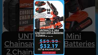 UNTIMATY 6quot Mini Chainsaw with 2 Batteries 2 Chains 6Inch Cordless Handheld dealsncoupons [upl. by Leasa]