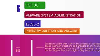 Level2 VMware System Administration Interview Questions amp Answers [upl. by Nibot]