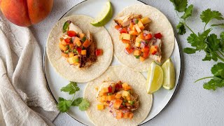 Mahi Mahi Tacos With Peach Salsa Recipe [upl. by Omero]