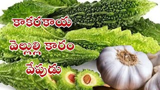 కాకరకాయ వెల్లుల్లి కారం వేపుడు  KAKARAKAYA FRY EASY MAKING 👌 COOKING VIDEOS [upl. by Otrebile]