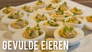 Gevulde eieren maken Kerstdagen receptmaking deviled eggs Christmas recipe [upl. by Vahe]