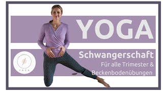 Yoga Schwangerschaft für alle Trimester  25 Min Beckenbodenübungen  Schwangerenyoga Morgenroutine [upl. by Secilu]