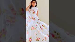 New trending floral printed anarkali gown design 2024 [upl. by Divadnahtanoj]