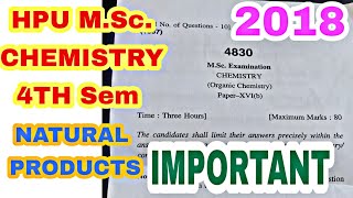 MSc Chemistry 4th Semester Question Paper Natural Products HPU2018 msc shorts [upl. by Diella]