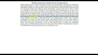 Reality Argument Undermines Panpsychism [upl. by Demetre250]