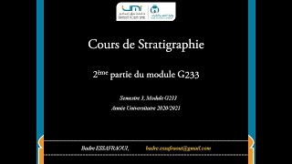 1 ère séance cours stratigraphie FSTE [upl. by Pacheco]