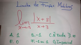 Limites de Funções Modulares [upl. by Analem]