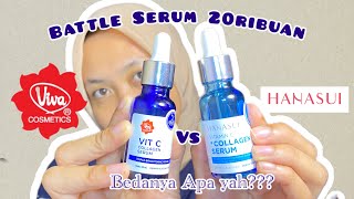 BATTLE SERUM MURAH HANASUI VITAMIN C COLLAGEN SERUM VS VIVA VITAMIN C COLLAGEN SERUM [upl. by Aryam]