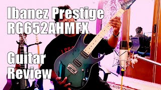 Ibanez Prestige RG652AHMFX Nebula Green Burst Guitar Review and Specs [upl. by Akinert]