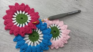 COLORFUL FLOWERS ÖRGÜ ÇİÇEKLER crochet knitting örgü tığişi youtube youtubevideo keşfet fyp [upl. by Sandon]