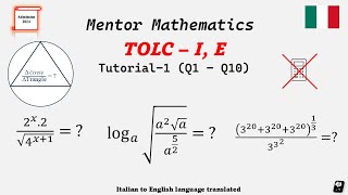 TOLCIE Exam math practise T1 CISIA mentors practise materials tolcexam cisia [upl. by Aisats]