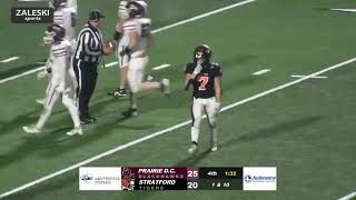 1 Prairie du Chien Blackhawks vs 1 Stratford Tigers 2024 WIAA Football Playoffs Zaleski Sports [upl. by Dearborn256]