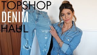 TOPSHOP DENIM HAUL  THE MOST FLATTERING JEANS [upl. by Onitnerolf840]