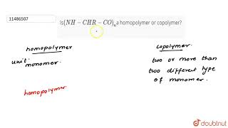 IsNHCHRCOna homopolymer or copolymer [upl. by Airot]