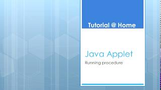 applet program running procedure [upl. by Aihsenod]