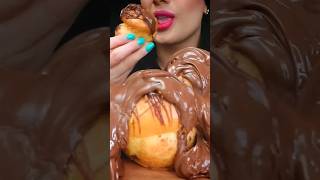 ASMR NUTELLA whit profiteroles 😋🍫누텔라와 프로피테롤eatingsounds asmr chocolate shorts [upl. by Annoed]