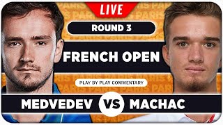 MEDVEDEV vs MACHAC • French Open 2024 • LIVE Tennis PlaybyPlay Stream [upl. by Oirasec]