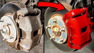 HOW TO PAINT BRAKE CALIPERS  Easiest Method  No Taking Off ANY Bolts Or Nuts [upl. by Chenee130]