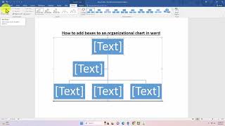 How to add boxes to an organizational chart in word [upl. by Erasaec159]