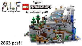 Lego Minecraft 21137 The Mountain Cave  Lego Speed Build Review [upl. by Shantha91]