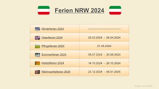 Ferien NRW 2024 [upl. by Lanevuj129]