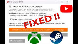 SOLUCIÓN ERROR DEFINITIVO FIX EASY ANTI CHEAT ERROR CODE 30005  2024 [upl. by Fayth]