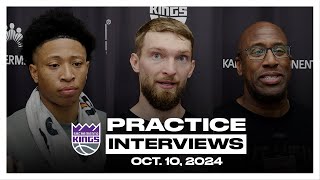 Domantas Sabonis Boogie Ellis amp Coach Brown  Practice Interviews 101024 [upl. by Fadil828]