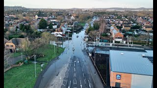 Drone footage shows Wilford Lane flood [upl. by Nevag]