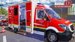 NOTRUF 112 21 Einsatz für den RETTUNGSWAGEN Unfall mit Verletzten  Feuerwehr Simulation 2 [upl. by Boar]