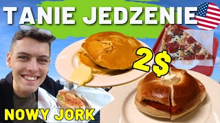 TANIE JEDZENIE w Nowym Jorku  ŚNIADANIE HOT DOG JUMBO PIZZA GASTRO VLOG NEW YORK 4 [upl. by Airitac]