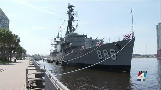 Couple celebrates 50th wedding anniversary on USS Orleck  reuniting man with ship he once serv [upl. by Arabrab145]