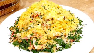 Салат Красное море С кальмарами намного вкуснее чем с крабовыми палочками 1 из САМЫХ вкусных [upl. by Norahc]