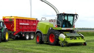 Gras hakselen met Claas Jaguar 940 Loonb Entjes BV Slochteren [upl. by Enilada]