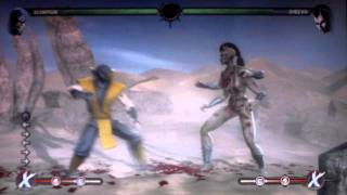 Combos simples de Mortal Kombat 9 Scorpion [upl. by Caprice642]