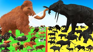 Prehistoric Animals vs Shadow Itself Mammals Size Comparison Mammoth Mastodon Vs Woolly Mammoth [upl. by Nohpets]