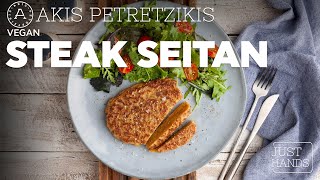 Vegan Steak Seitan  Akis Petretzikis [upl. by Etteuqram]