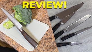 PAUDIN Kitchen Knife Set Review [upl. by Ellenig778]