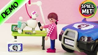 Playmobil deutsch  HUNDE Haare schneiden mit dem mobilen HUNDESALON aus der City Life Serie [upl. by Petulia]