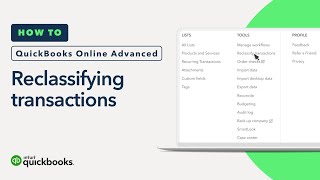 How to reclassify transactions  QuickBooks Online Advanced [upl. by Winola]