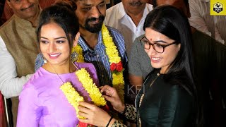 Shanvi Srivastav In Avane Srimannarayana Movie Muhurtha With Rakshit Shetty amp Rashmika Mandanna [upl. by Aneert]