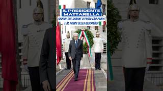 Mattarella ha deposto due corone d’alloro per l81° anniversario della Difesa di Roma [upl. by Joshi]