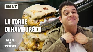 Adam Richman contro la TORRE 30 cm di hamburger  Man vs Food [upl. by Shane]